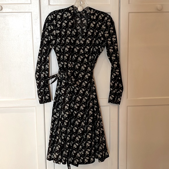Brooks Brothers Zac Posen Snow Blossom Print Cotton Sateen Wrap Dress 🌼 - Picture 5 of 9